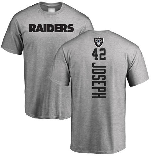 Men Oakland Raiders Ash Karl Joseph Backer NFL Football #42 T Shirt